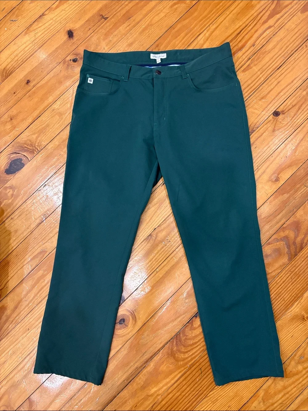 Men's Dark Green Straight Fit Pants 35x28
